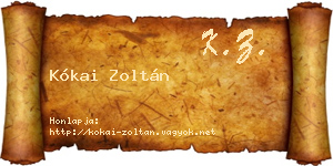 Kókai Zoltán névjegykártya